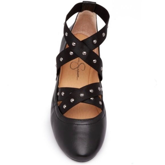 NWOT Jessica Simpson Black Nariah Studded Flats - Picture 4 of 8